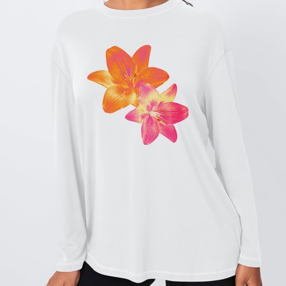 Floral Print White Top